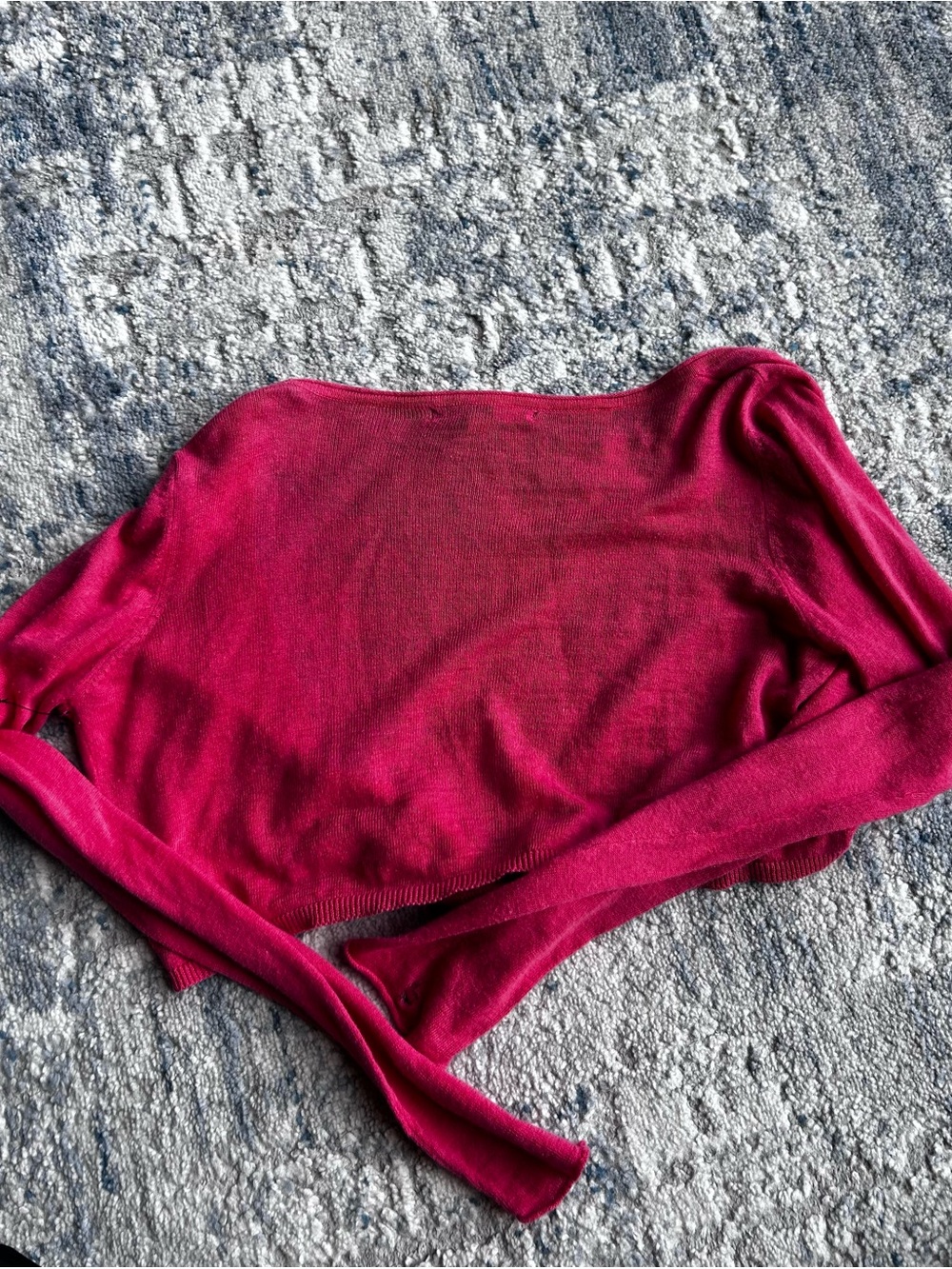 Y2K JJ Basics Hot Pink Shrug with Tie - Picture 2 of 6